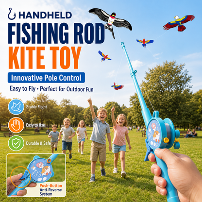 🪁 2026 SALE 50% OFF! 🎣 Handheld Fishing Rod Kite Toy – Innovative Pole Control, Easy to Fly, Perfect for Outdoor Fun 🪁