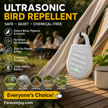🏆🐦 Last Day Special Price £6.99‼️No more trouble from birds, beasts and locusts！Portable Ultrasonic Bird Repellent Keychain