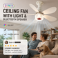 🔥Summer Special🌬️3-in-1 Ceiling Fan with Light and Bluetooth Speaker💡🔊