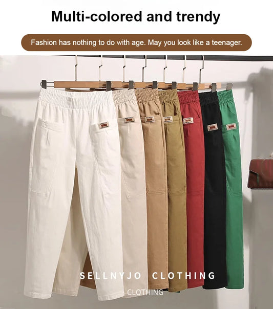 ⏰Limited Sale 50% OFF🔥Women's Elastic Waist Cotton Pants