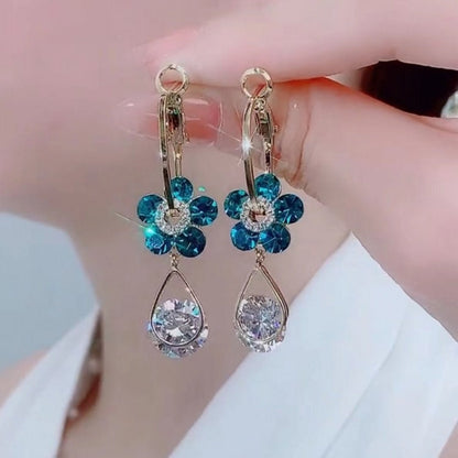 💖 Fashion Flower Crystal Earrings