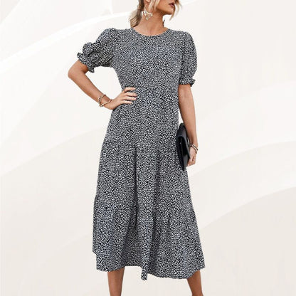 👗Women's Fashionable and Charming Generous Printed Ruffle Sleeve Dress