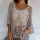 🔥BUY 2 GET 10% OFF💝Women's Round Neck Crochet Knit Fishnet Top