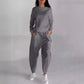 Sporty casual ladies suit with multi-pockets