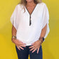 ✨Women's Chiffon Zip-up Neck Casual Top