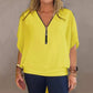 ✨Women's Chiffon Zip-up Neck Casual Top