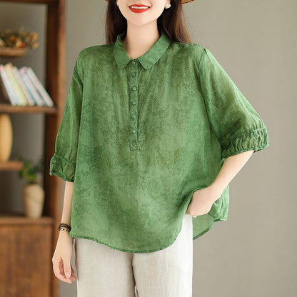 Slimming and Flattering Jacquard Blouse for Women