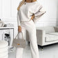 🌷Last Day Promotion 49% Off✨Women's Solid Color Drop Shoulder Pullover and Loose Pants Set