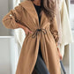 Women’s Trendy Tie Waist Hooded Long Coat