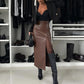 🔥HOT Sale🔥Women's Elegant Sexy High-waist Thigh-slit Leather Skirt