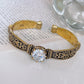 Elegant Vintage Carved Cuff Bracelet & Ring Set