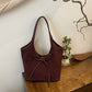 🎀Women's Retro Suede Tote Bag with Knot Decoration