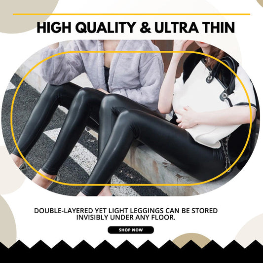 S-shaped Thickened PU Leather Leggings