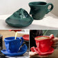 Metal touching face, creative ceramic kiss coffee mug