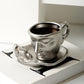 Metal touching face, creative ceramic kiss coffee mug