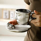 Metal touching face, creative ceramic kiss coffee mug