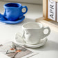 Metal touching face, creative ceramic kiss coffee mug