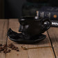 Metal touching face, creative ceramic kiss coffee mug