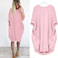 Hot sale💝 Women Casual Loose Pocket Long Sleeves Dress