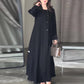 Women's Classic Lapel Solid Color Ankle-Length Dress