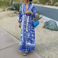 🔥2025 NEW SALES - 50% OFF🔥Printed Long Skirt Lantern Sleeve V-Neck Dress Casual Lace Beach Vacation Long Skirt