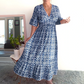 🔥2025 NEW SALES - 50% OFF🔥Bohemian casual print V-neck waist wrap long dress