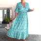 🔥2025 NEW SALES - 50% OFF🔥Bohemian casual print V-neck waist wrap long dress