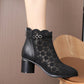 Women's Sparkly Mesh Ankle Boots with Chunky Heel