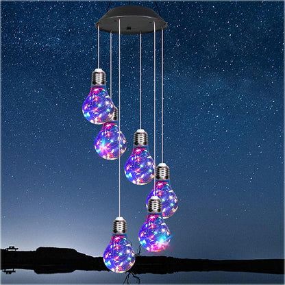 🌠50% OFF💡Outdoor Colorful LED Solar-Powered Light Bulb Wind Chimes
