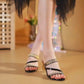 🔥Women's Rhinestone-Embellished Block Heel Sandals