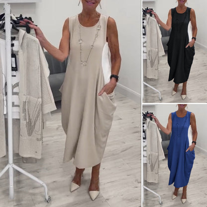Simple Sleeveless Dress with Pockets✨