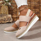 🔥HOT SALE 50% OFF🔥Closed Toe Strappy Low Wedge Sandals