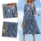 🌸Summer Sale -57% off🌸Women’s Elegant Floral Print V-Neck Long Dress