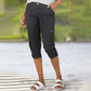🍧Summer Hot Sale-50% OFF❤️‍🔥Multi-Pocket Solid Color Casual Cargo Capri Pants