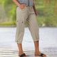 🍧Summer Hot Sale-50% OFF❤️‍🔥Multi-Pocket Solid Color Casual Cargo Capri Pants
