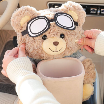 🎁Hot Sale 49% OFF⏳Cute Bear Plush Car Tissue Holder & Storage Bin