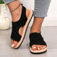 Women's Mesh Knit Open-Toe Flat Sandals
