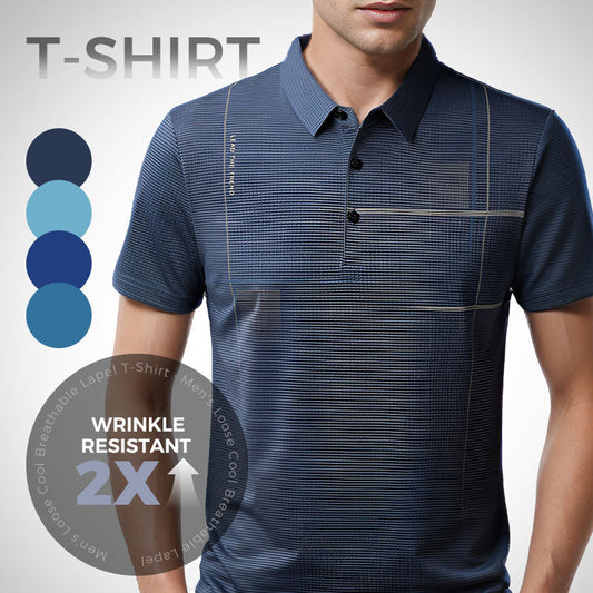👔 Men's Loose Cool Breathable Lapel T-Shirt