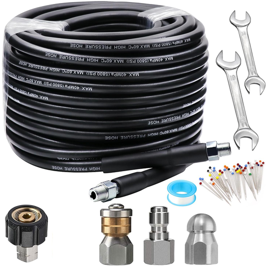 💦 50% OFF INSTANT! 🚿 5800PSI Sewer Jetter Kit - High-Pressure Nozzle & Hose for Clogged Drains/Pipes, Compatible with Most Pressure Washers 🔧📦