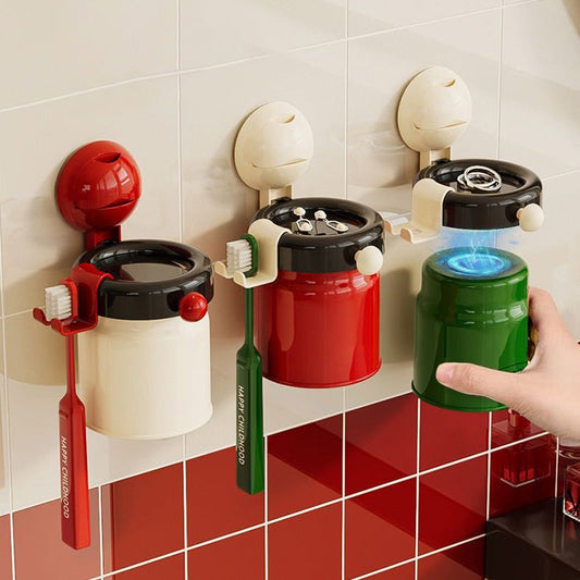 🎅Christmas Pre-sale🎁No-Drill Wall Mounted Toothbrush Holder with Magnetic Cup