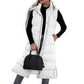 ❄️HOT SALE 50% OFF🔥🍂Women's Long Puffer Vest with Quilted Hood & Button Down Closure