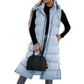 ❄️HOT SALE 50% OFF🔥🍂Women's Long Puffer Vest with Quilted Hood & Button Down Closure