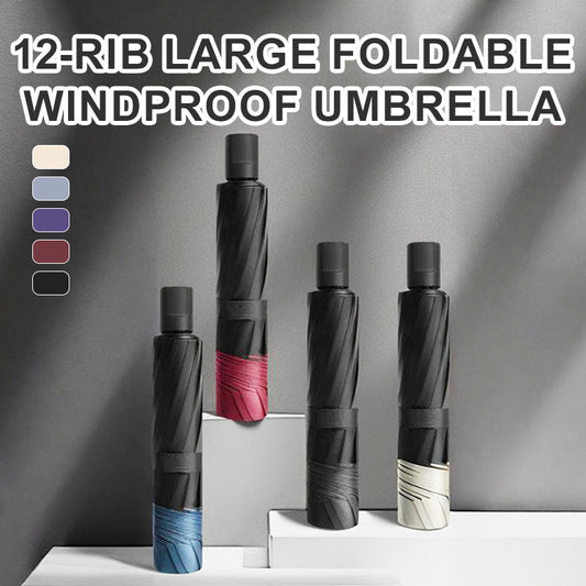📢 HOT SALE 49% OFF ☔12-Rib Large Foldable Windproof Umbrella