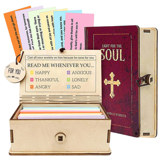 🔥Limited Time Discount🎁 - ✝️Handmade Wooden Bible Verses Box - Daily Bible Verses (🎁 A Reminder of God's Words💖)