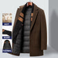 Men’s Premium Faux Wool Blend Coat with Quilted Lining