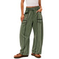 Womens Baggy Barrel Pants Wide Legs, Big Pockets, Zero Stress!