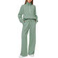 ✨Women's Oversized Half Zip Wide Leg 2 Piece Outfits Lounge Set(BUY 2 FREE SHIPPING)
