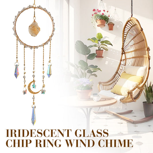 🔥 LAST DAY PROMOTION - 50%OFF 🔥Iridescent Glass Chip Ring Wind Chime