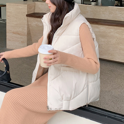 Women's Loose Stand Collar Outerwear Vest