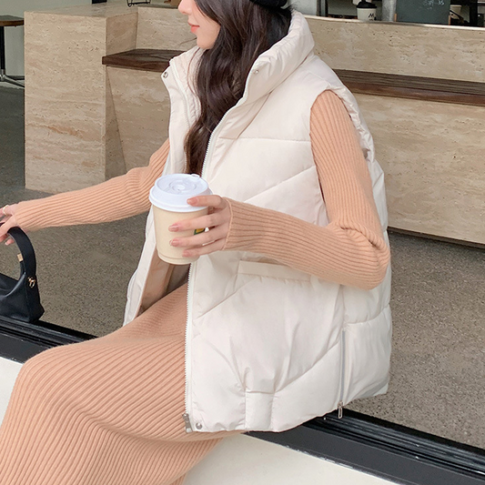 Women's Loose Stand Collar Outerwear Vest